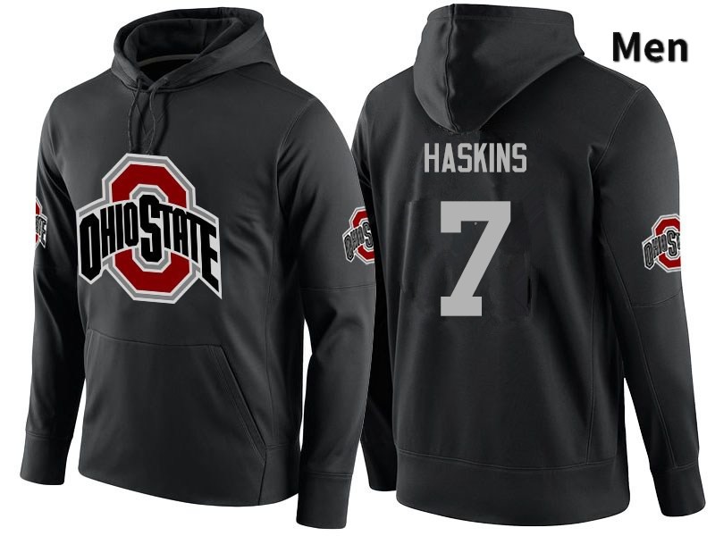 Men's Ohio State Buckeyes #7 Dwayne Haskins Black Name Number College Football Hoodies 23WF047XL